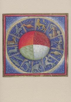 Die vier Elemente mit den zwölf Tierkreiszeichen, Französisch 1445-1450 