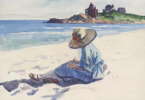 Jo, am Strand von Good Harbor zeichnend, 1923/1924 