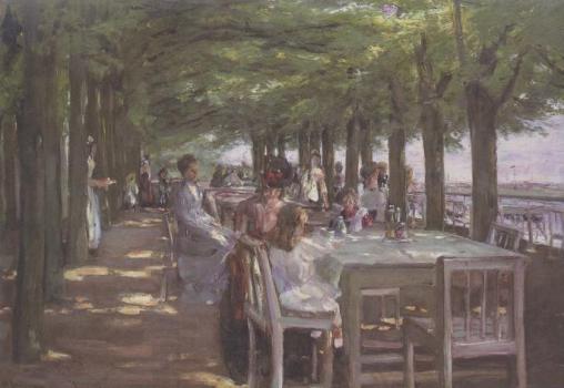 Terrasse im Restaurant Jacob in Nienstedten an der Elbe, 1902/03 